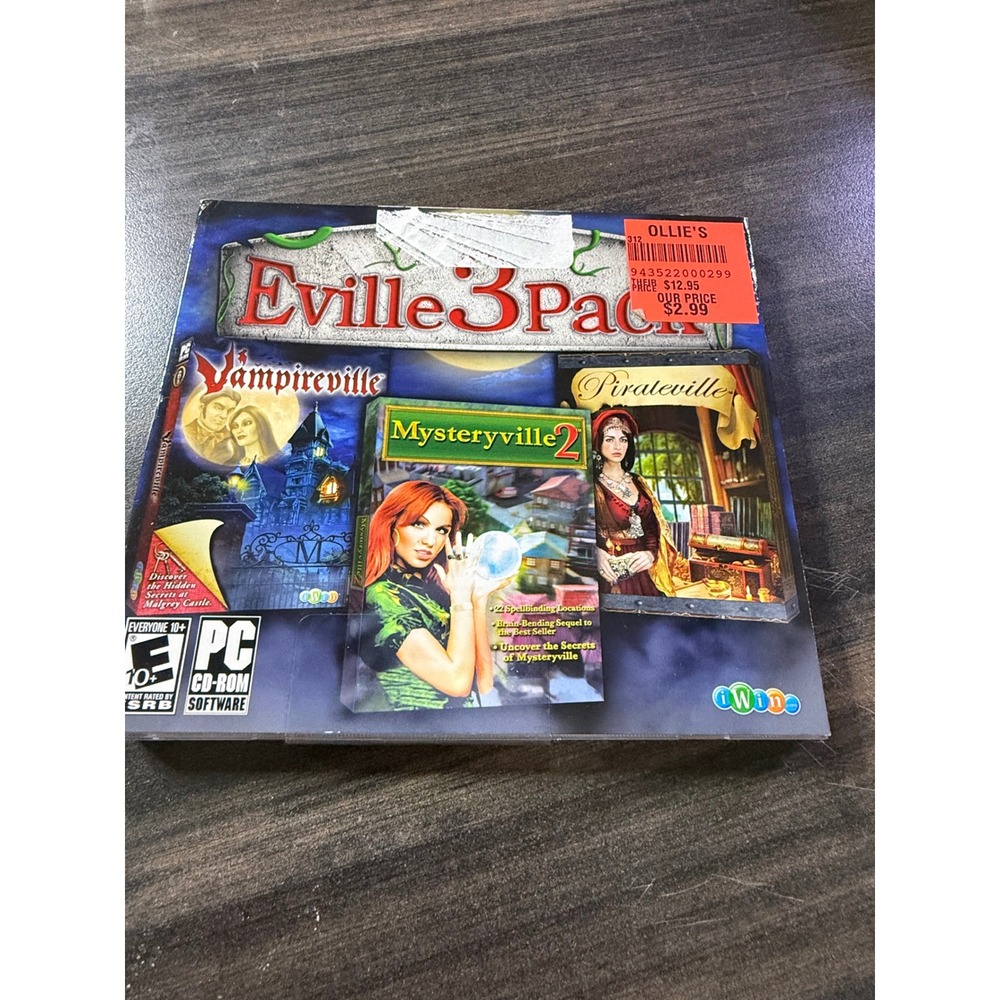 Eville 3 Pack PC CD-ROM Vampireville Mysteryville 2 Pirateville iWin New Sealed